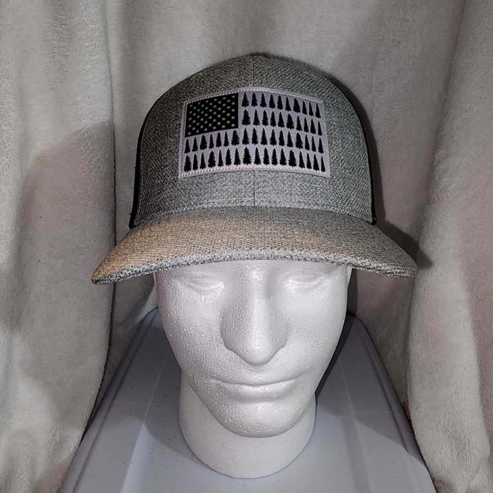 Columbia Brand Flex-Fit Mesh American Flag Tree Hat Fitted